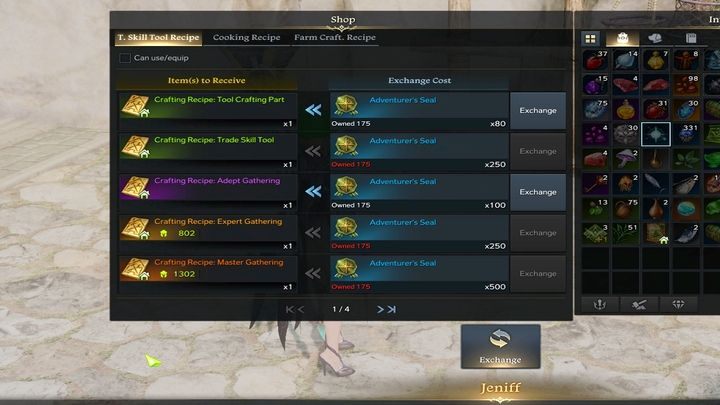 Aby zdobyć przepisy, musicie nabyć je za Adventurers Seal u handlarki Jeniff w Twierdzy. - Lost Ark: Tworzenie narzędzi i różnice między nimi - Lost Ark - poradnik do gry