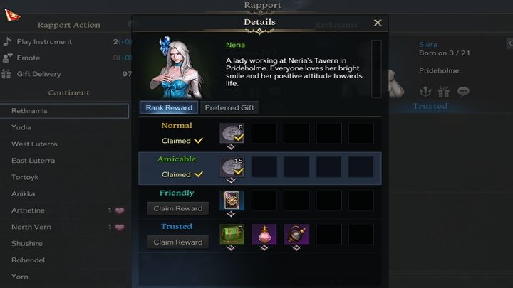 Nagrody za relacje to dobry sposób na zdobycie srebra, o ile nie wydajecie pieniędzy na przedmioty relacji. - Lost Ark: Romanse i relacje (Rapport) - Lost Ark - poradnik do gry