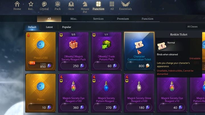 Ów ticket możecie znaleźć w sklepie gry - Lost Ark: Wygląd i nazwa postaci - jak zmienić? - Lost Ark - poradnik do gry