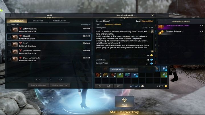 Po wykupieniu od każdego więźnia otrzymacie paczuszkę i dokument, do odebrania na poczcie (dostępna na wyspie) - Lost Ark: Prisoners Emancipation - jak ukończyć? - Lost Ark - poradnik do gry