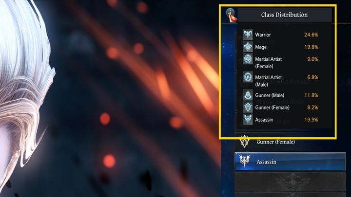 Ciekawostka: najeżdżając kursorem na wykrzyknik przy wyborze klasy, ujrzycie rozkład klas na danym serwerze - Lost Ark: Tworzenie postaci - Lost Ark - poradnik do gry