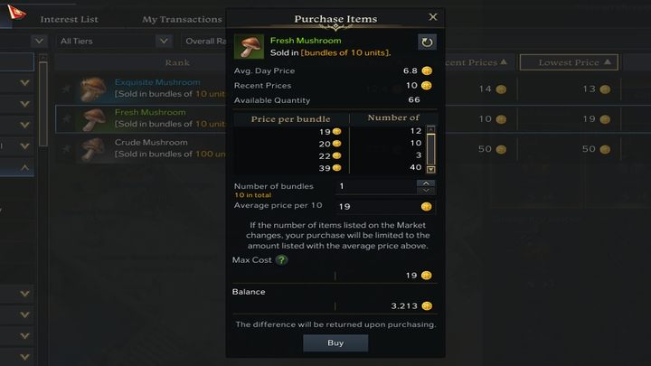 Dokonując zakupów, wybierzcie przycisk Buy z dolnego prawego rogu okna - Lost Ark: Auction House i Market - Lost Ark - poradnik do gry