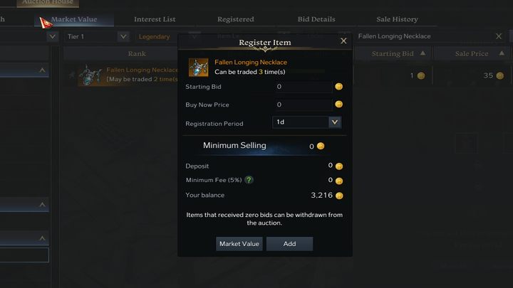 Aby wystawić przedmiot, należy wybrać opcję Register - Lost Ark: Auction House i Market - Lost Ark - poradnik do gry