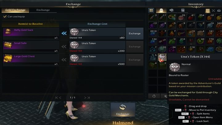 Unas Tokens możecie wymienić na złoto w prawie każdym dużym mieście, szukając na mapie szarego znacznika handlarza podpisanego jako Gold Shop - Lost Ark: Unas Tasks - informacje - Lost Ark - poradnik do gry