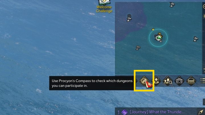 Aby wywołać Procyons Compass, wybierzcie ikonę kompasu poniżej mini-mapy w górnym prawym rogu - Lost Ark: Procyons Compass - czym jest, jak używać? - Lost Ark - poradnik do gry