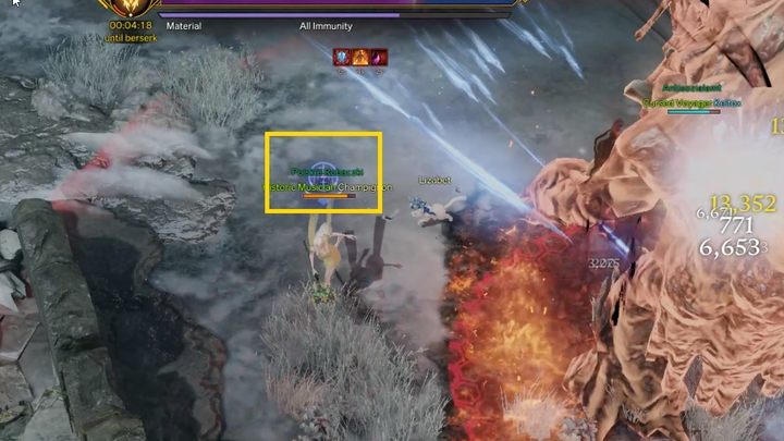 Czasami nad bohaterem pojawić się może celownik - boss wykona wtedy specjalny atak, który powoduje powstanie plamy krwi w miejscu, gdzie przebywa namierzony - Lost Ark: Demon Beast Canyon - boss, jak pokonać? - Lost Ark - poradnik do gry