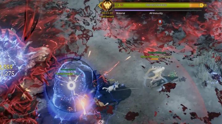 Te ataki Corrupted Vazuela powodują powstawanie na arenie obszarów krwi, których nie chcecie dotykać - podobnie jak ogień, powodują stałe obrażenia - Lost Ark: Demon Beast Canyon - boss, jak pokonać? - Lost Ark - poradnik do gry