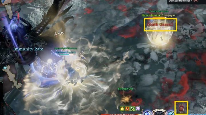 Specjalna, szybka umiejętność wroga powoduje nałożenie na pobliskich bohaterów klątwy Death Gaze, która się kumuluje - Lost Ark: Necromancers Origin - boss, jak pokonać? - Lost Ark - poradnik do gry