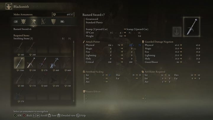 By ulepszyć broń, musicie wydać określoną ilość kamieni kowalskich oraz run - Elden Ring: Ulepszanie broni - Elden Ring - poradnik do gry