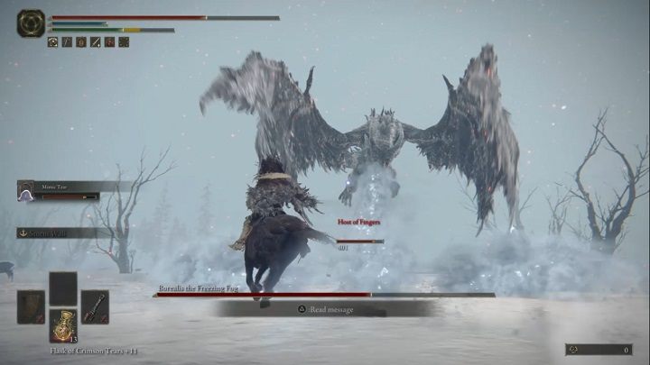 Kiedy będziecie krążyć wokół Borealisa, w pewnym momencie się wzbije w powietrze - Elden Ring: Borealis, Polarna Mgła (Borealis the Frozen Fog) - boss, jak pokonać? - Elden Ring - poradnik do gry