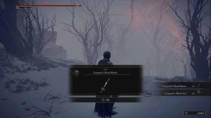 Natomiast pokonanie Pobratymca Czarnej Klingi w Zakazanych Krainach da Wam Runy (60 000) oraz Czarne ostrza gargulca (Gargoyles Black Blades) i Czarny topór gargulca (Gargoyles Black Axe) - Elden Ring: Pobratymiec Czarnej Klingi (Black Blade Kindred) - boss, jak pokonać? - Elden Ring - poradnik do gry