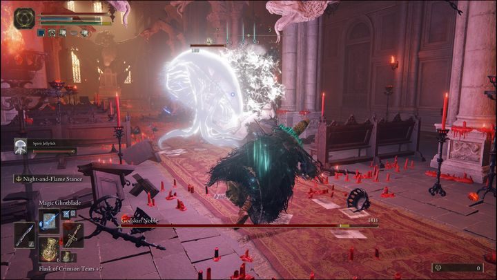 Największym problemem jest jego zwiększony rozmiar oraz turlanie się w Waszą stronę - Elden Ring: Szlachcic boskiej skóry (Godskin Noble) - boss, jak pokonać? - Elden Ring - poradnik do gry