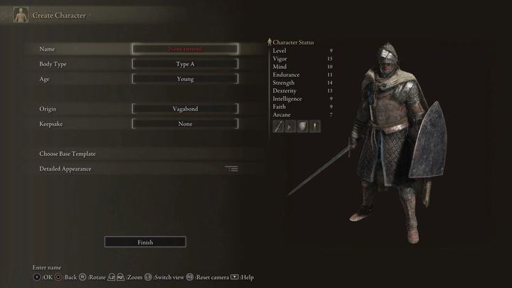 Włóczęga standardowo nie może posługiwać się magią, ale jeśli zainwestujecie w statystyki wiary i mądrości otworzycie sobie dostęp do podstawowych zaklęć leczących i zaklinających broń - Elden Ring: Klasy postaci - statystyki, charakterystyka - Elden Ring - poradnik do gry