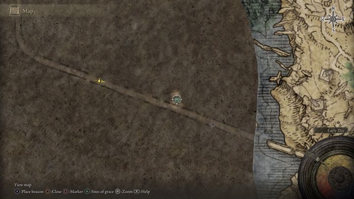 Możecie również oznaczać sobie cel podróży, dzięki czemu nie dość, że pojawi się znacznik na Waszym kompasie, to do tego znacznik ten będzie widoczny podczas wyjścia z mapy i przemierzania pieszo lub na wierzchowcu świata gry - Elden Ring: Przydatne informacje o mapie - Elden Ring - poradnik do gry