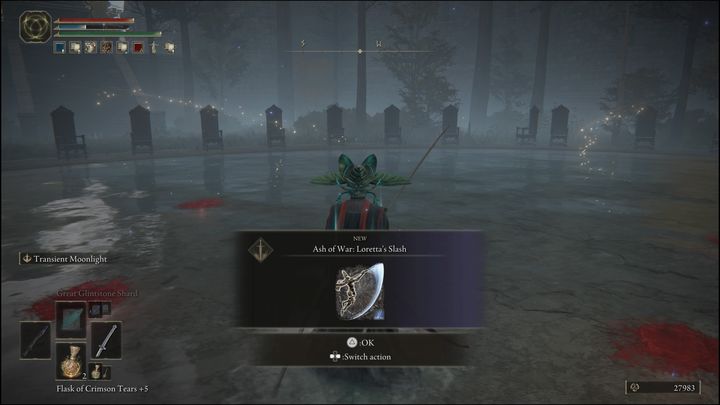 Popiół ten jest nagrodą za pokonanie bossa Loretta, królewski rycerz (Royal Knight Loretta) - Elden Ring: Popioły i Prochy (Jeziorna Liurnia) - lista wszystkich - Elden Ring - poradnik do gry