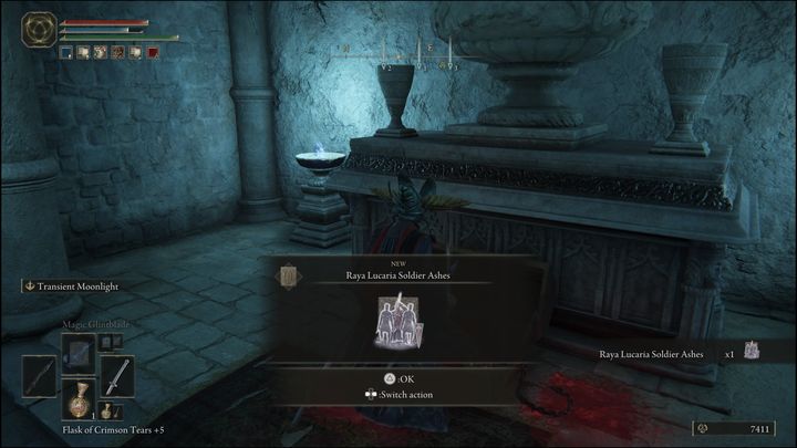 Prochy znajdują się w skrzyni w lokacji Katakumby u kresu drogi (Roads End Catacombs) - Elden Ring: Popioły i Prochy (Jeziorna Liurnia) - lista wszystkich - Elden Ring - poradnik do gry