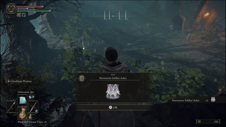 Idąc we wskazane miejsce na mapie znajdziecie się przy cmentarzysku - Elden Ring: Popioły i Prochy (Jeziorna Liurnia) - lista wszystkich - Elden Ring - poradnik do gry