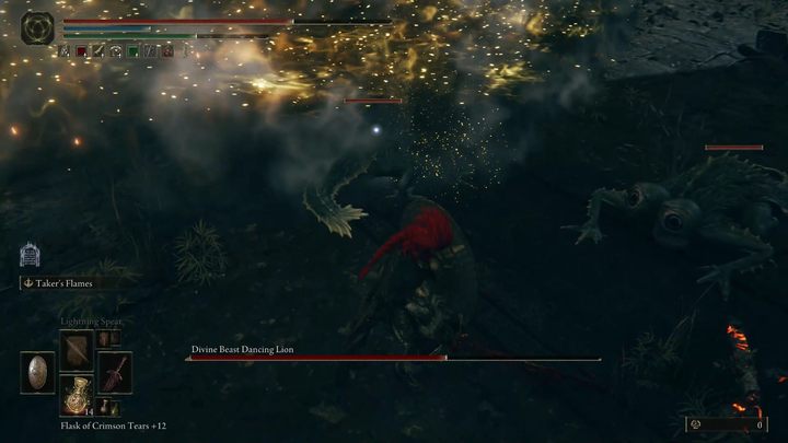 Splugawiona śmierć to efekt statusu, który przy wypełnieniu paska skutkuje natychmiastową śmiercią - Shadow of the Erdtree: Jak pokonać bossa Tańczący Lew (Divine Beast Dancing Lion)? - Elden Ring - poradnik do gry