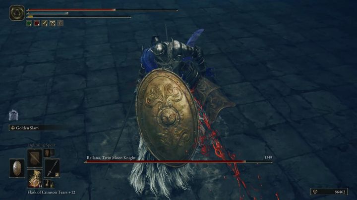Choć ataków Rellany nie przerwiecie własnymi, można ją dość łatwo powalić na kolana, pozwalając na cios krytyczny i wypicie mikstury leczniczej - Shadow of the Erdtree: Jak pokonać bossa Rellana, Rycerz bliźniaczych księżyców (Rellana, Twin Moon Knight)? - Elden Ring - poradnik do gry