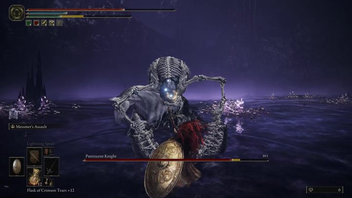 Nieco rzadziej boss złapie sierp w obie ręce i uderzy was nim z góry - Shadow of the Erdtree: Jak pokonać bossa Gnijący Rycerz (Putrescent Knight)? - Elden Ring - poradnik do gry