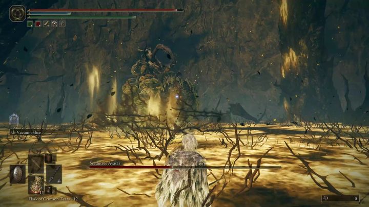 Słabym punktem bossa jest kwiat słonecznika, który służy jako jego głowa - Shadow of the Erdtree: Jak pokonać bossa Awatar ostrodrzewa (Scadutree Avatar)? - Elden Ring - poradnik do gry