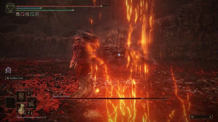 Okazjonalnie Bayle zacznie ryczeć, przyzywając błyskawice, które zaczną spadać z nieba - Shadow of the Erdtree: Jak pokonać bossa Bayle Groza (Bayle the Dread)? - Elden Ring - poradnik do gry