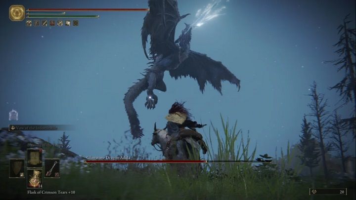 Tak jak prawie każdy przeciwnik tego typu, Adula będzie się wzbijać w niebo - Elden Ring: Adula, błyskamienny smok (Glinstone Dragon Adula) - boss, jak pokonać? - Elden Ring - poradnik do gry