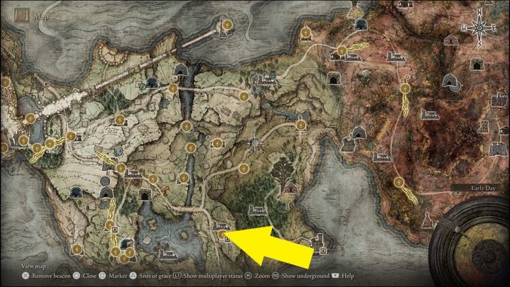 Pierwszy raz spotkacie Szalonego Dyniogłowego (Mad Pumpkin Head) w Pogrobnie (Limgrave), a dokładniej w Ruinach punktu orientacyjnego (Waypoint Ruins) - Elden Ring: Szalony Dyniogłowy (Mad Pumpkin Head) - boss, jak pokonać? - Elden Ring - poradnik do gry