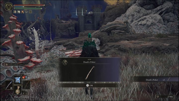 Za pokonanie drugiej wersji bossa znajdującej się w Caelid, otrzymacie broń, Potykacz śmierci (Deaths Poker) oraz 15000 Run - Elden Ring: Ptak śmierci / Ptak rytuału śmierci (Death Bird / Death Rite Bird)- boss, jak pokonać? - Elden Ring - poradnik do gry