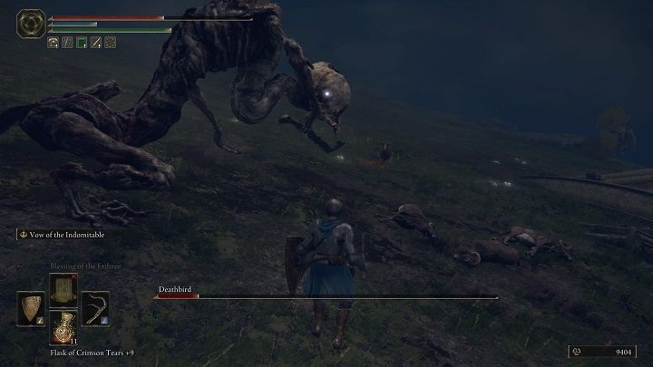 Rzadko, ale zdarza się, że przeciwnik głośno wrzaśnie wypluwając z siebie plugastwo - Elden Ring: Ptak śmierci / Ptak rytuału śmierci (Death Bird / Death Rite Bird)- boss, jak pokonać? - Elden Ring - poradnik do gry