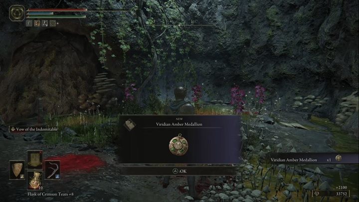 Za pokonanie Mirandy otrzymacie Runy (2 100) oraz Medalion z bursztynem malachitowym (Viridian Amber Medallion) - Elden Ring: Miranda, Splugawiony kwiat (Miranda the Blighted Bloom) - boss, jak pokonać? - Elden Ring - poradnik do gry