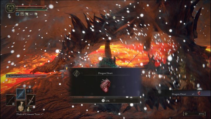 Wersja bossa znajdująca się w Wulkanicznym Dworze (Volcano Manor) nagrodzi Was Sercem Smoka (Dragon Hear) oraz 5044 Run - Elden Ring: Magmowy Żmij Makar (Magma Wyrm Makar) - boss, jak pokonać? - Elden Ring - poradnik do gry