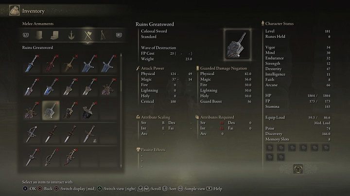 Typ oręża: Olbrzymi miecz - Elden Ring: Legendarne oręże (Legendary Armaments) - lista wszystkich - Elden Ring - poradnik do gry