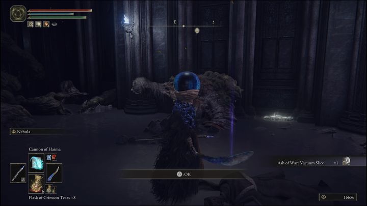 Popiół znajduje się w środku zniszczonego budynku oznaczonego na mapie, który otoczony jest kilkoma wodospadami - Elden Ring: Popioły i Prochy (Głębiny) - lista wszystkich - Elden Ring - poradnik do gry