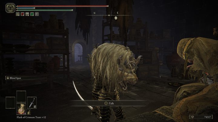 Wróćcie do magazynu i załóżcie Głowę boskiej bestii - Shadow of the Erdtree: Starowina, Rogata Przybyszka (Hornsent Grandam) - solucja, opis przejścia - Elden Ring - poradnik do gry