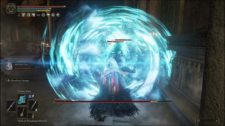 Gdy już znajdziecie się w odpowiednim miejscu, wypijcie niesamowity eliksir - Elden Ring: Duet boskiej skóry (Godskin Duo) - boss, jak pokonać? - Elden Ring - poradnik do gry