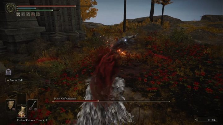 Przeciwnik lubi się też rozbiec szorując ostrzem po ziemi - Elden Ring: Zabójca czarnego noża (Black Knife Assassin), Płaskowyż Altus - boss, jak pokonać? - Elden Ring - poradnik do gry