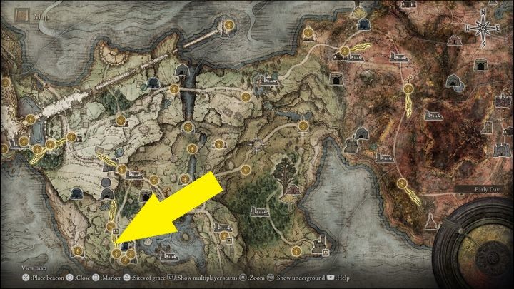 Pierwszy raz spotkacie Obrońcę drzewa (Tree Sentinel) w Pogrobnie (Limgrave), blisko pierwszego miejsca łaski, Pierwszy krok (The First Step) - Elden Ring: Obrońca drzewa (Tree Sentinel) - boss, jak pokonać? - Elden Ring - poradnik do gry