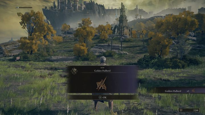 Za pokonanie wersji bossa w Pogrobnie (Limgrave) otrzymacie jego broń, Złotą Halabardę (Golden Halberd) oraz 3200 Run - Elden Ring: Obrońca drzewa (Tree Sentinel) - boss, jak pokonać? - Elden Ring - poradnik do gry