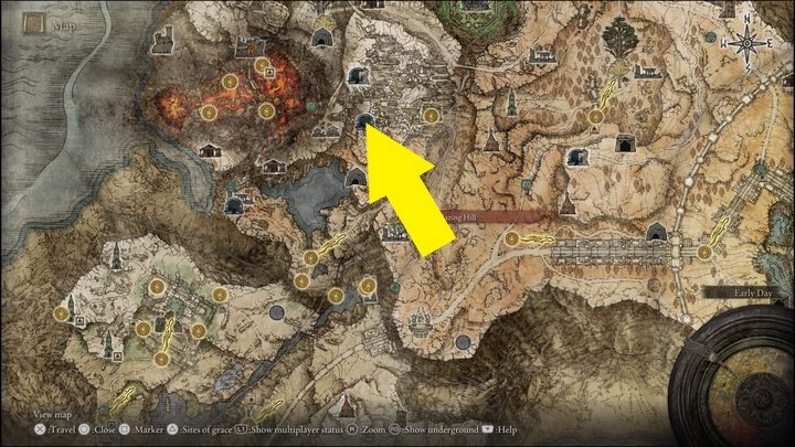 Piąta, ostatnia wersja tego bossa znajduje się na Górze Gelmir (Mt - Elden Ring: Ogar Pogrzebowego Złotego Drzewa (Erdtree Burial Watchdog) - boss, jak pokonać? - Elden Ring - poradnik do gry