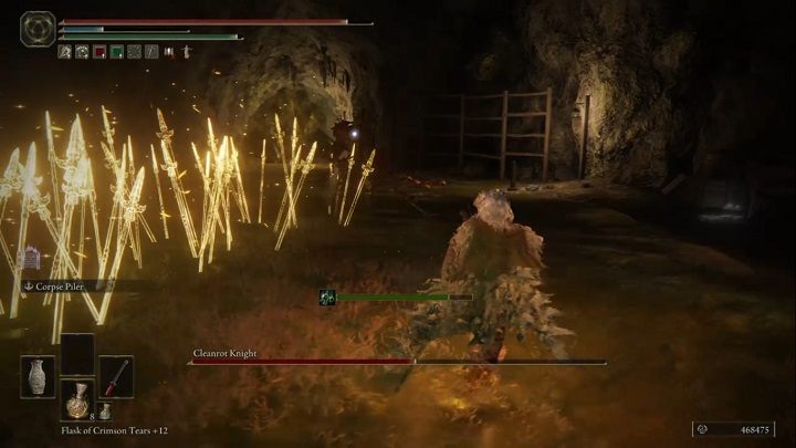 Rycerz czystej zgnilizny będzie wytwarzać pola, z których wyrastać będą magiczne włócznie - Elden Ring: Rycerz czystej zgnilizny (Cleanrot Knight) - boss, jak pokonać? - Elden Ring - poradnik do gry