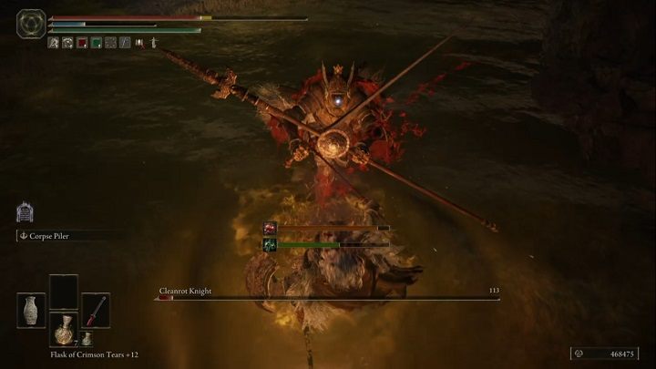 Jeśli będziecie ciągle atakować wroga od frontu, skrzyżuje swoje dwie bronie i Was odepchnie - Elden Ring: Rycerz czystej zgnilizny (Cleanrot Knight) - boss, jak pokonać? - Elden Ring - poradnik do gry