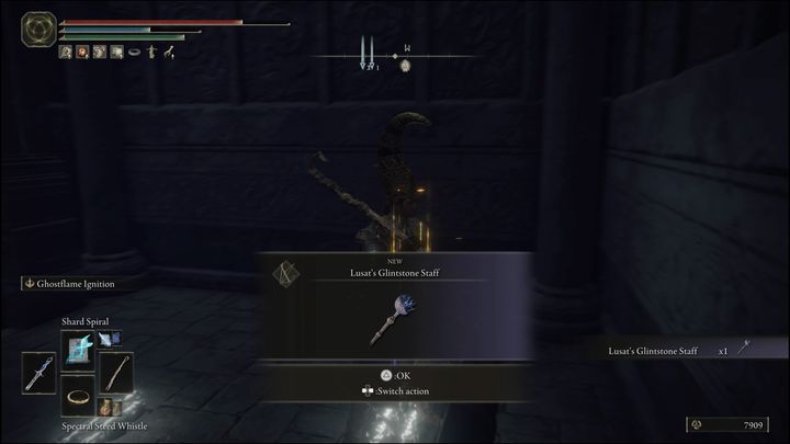 Co więcej, po pokonaniu bossa, udajcie się w górę do budynku, aby otworzyć skrzynię, w której znajduje się Błyskamienny kostur Lusata (Lusats Glintstone Staff) - Elden Ring: Szermierczyni Noxu i Nox, kapłan (Nox Swordstress & Nox Priest) - boss, jak pokonać? - Elden Ring - poradnik do gry