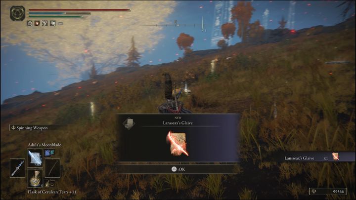 Za pokonanie Starożytnego smoka Lansseaxa (Elden Dragon Lansseax) otrzymacie inkantację Glewia Lansseaxa (Lansseaxs Glaive) oraz 60000 Run - Elden Ring: Starożytny smok Lansseax (Elden Dragon Lansseax) - boss, jak pokonać? - Elden Ring - poradnik do gry