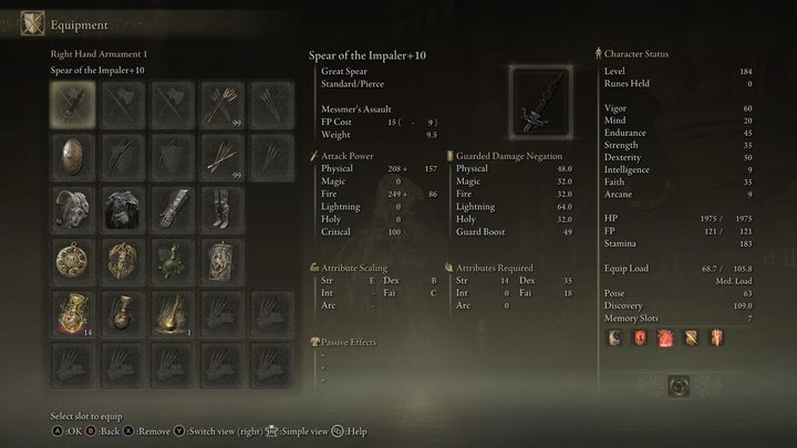 By zdobyć tę broń musicie pokonać Messmera Palownika i przerobić upuszczone przez niego wspomnienie na tę broń w Twierdzy Okrągłego Stołu - Shadow of the Erdtree: Najlepsze bronie - Elden Ring - poradnik do gry