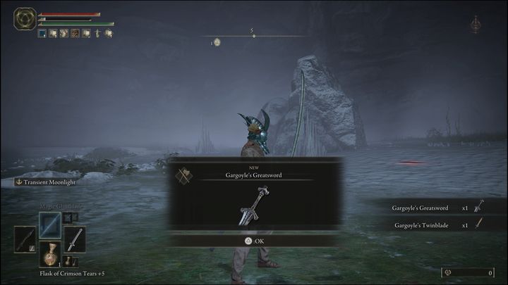 Za pokonanie Nieustraszonych gargulców otrzymacie ich bronie, mianowicie Wielki miecz gargulca oraz Podwójne ostrze gargulca, a także Runy (30000) - Elden Ring: Nieustraszony gargulec (Valiant Gargoyle) - boss, jak pokonać? - Elden Ring - poradnik do gry