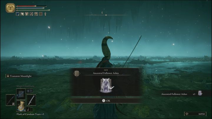 Natomiast za pokonanie Ducha przodka w Rzece Siofra otrzymacie Runy (13000) oraz Prochy pradawnego wyznawcy - Elden Ring: Duch królewskiego przodka (Regal Ancestor Spirit) - boss, jak pokonać? - Elden Ring - poradnik do gry