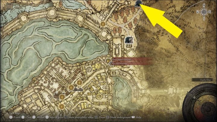 Druga wersja bossa znajduje się w Leyndell, królewskiej stolicy (Leyndell, Royal Capital, a dokładniej w Bocznym grobowcu w Aurizie (Auriza Side Tomb) - Elden Ring: Strażnik Grobów, pojedynkowicz (Grave Warden Duelist) -boss, jak pokonać? - Elden Ring - poradnik do gry