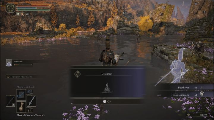 Udając się we wskazane miejsce na mapie, znajdziecie się w ruinach, z których po chwili wyłoni się kolejny Kościej Marynarz (Tibia Mariner) - Elden Ring: Czary i Inkantacje (Góra Gelmir) - lista wszystkich - Elden Ring - poradnik do gry