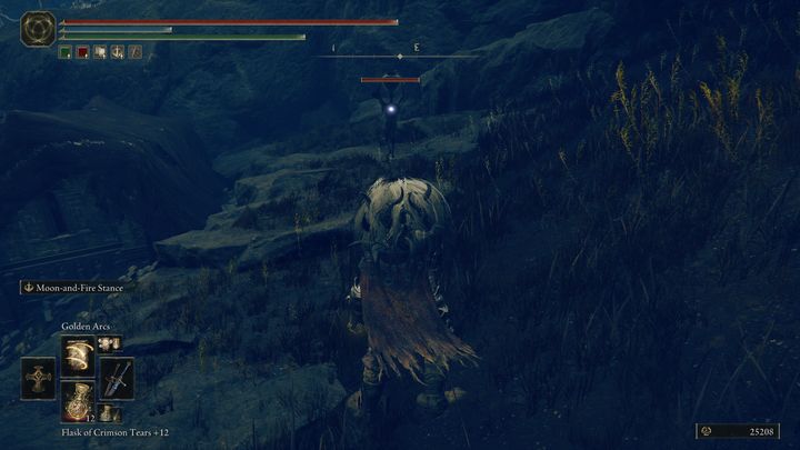 Niedaleko olbrzymiej dziury w pochłoniętych ruinach Moorth znajduje się przeciwnik z dzbanem na głowie, który się świeci - Shadow of the Erdtree: Wszystkie odłamki ostrodrzewa (Scadutree Fragments) - Elden Ring - poradnik do gry